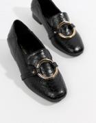 New Look Metal Ring Detail Loafers - Black