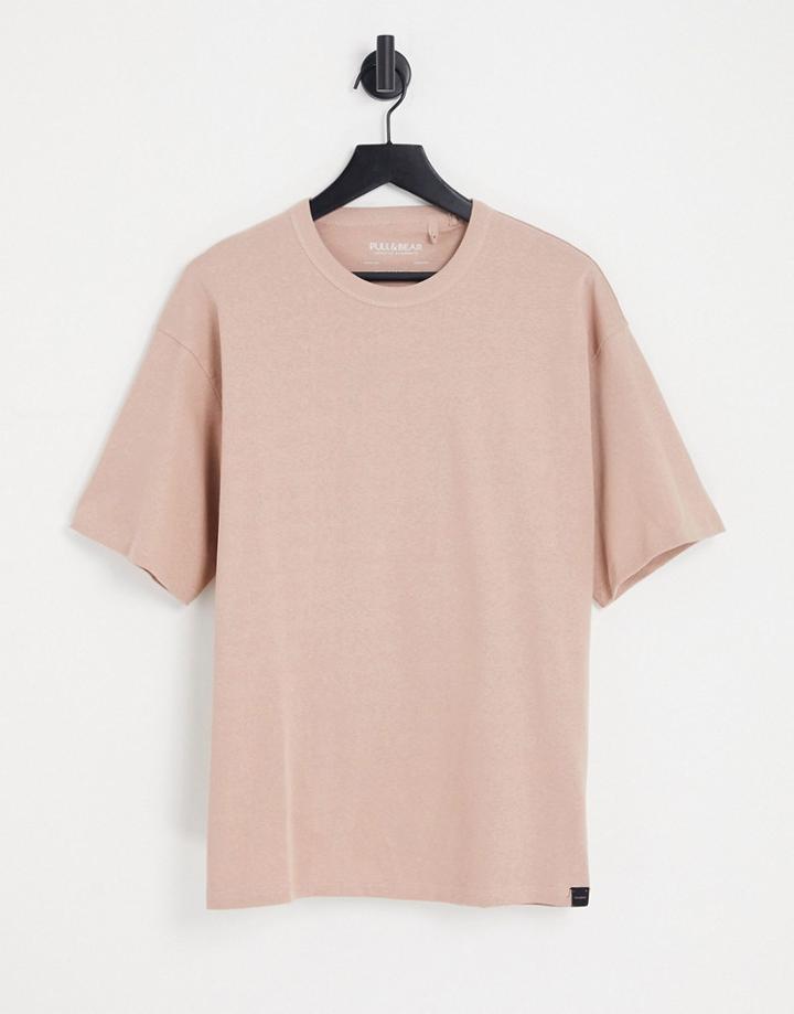 Pull & Bear Oversized T-shirt In Light Pink