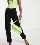 4th & Reckless Tall Tailored Pants With Elastic Cuff Detailing In Black