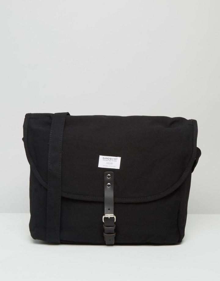 Sandqvist Jack Messenger Bag In Black - Blue