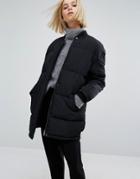 Moss Copenhagen Oversize Collarless Padded Jacket - Black
