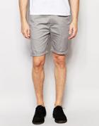 Asos Skinny Chino Shorts In Gray - Warm Gray