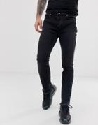 Bolongaro Trevor Raw Edge Ripped Skinny Fit Jeans - Black