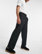 Asos Design Wide Leg Suit Pants In Black