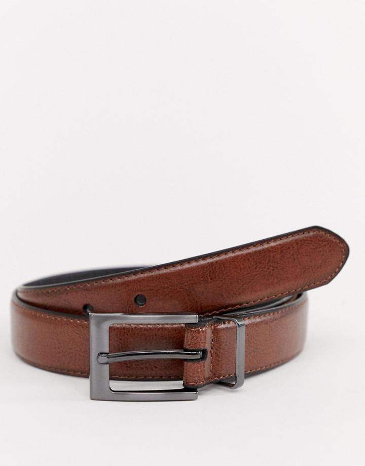 Peter Werth Leather Skinny Leather Belt In Brown - Tan