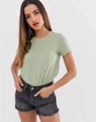 Asos Design Ultimate T-shirt With Crew Neck In Khaki - Green