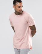 Asos Loungewear Longline T-shirt In Pink Nepp - Pink