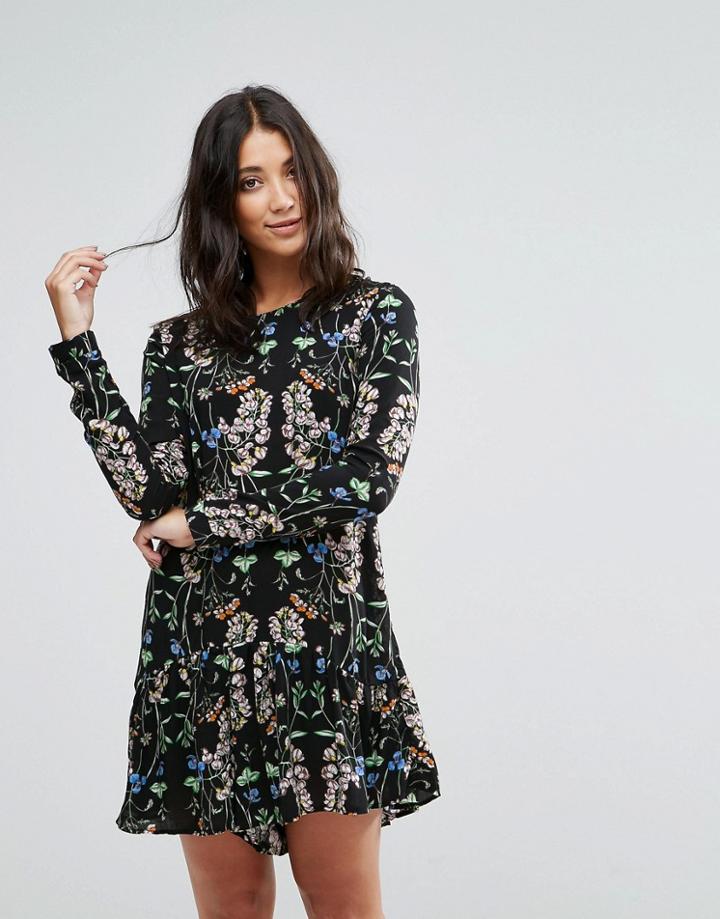 Qed London Frill Hem Romper - Black