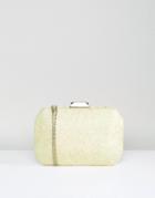 Chi Chi London Box Clutch Bag In Premium Lace - Yellow