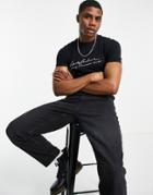 Asos Dark Future Muscle Fit T-shirt With Chest Logo Print In Black
