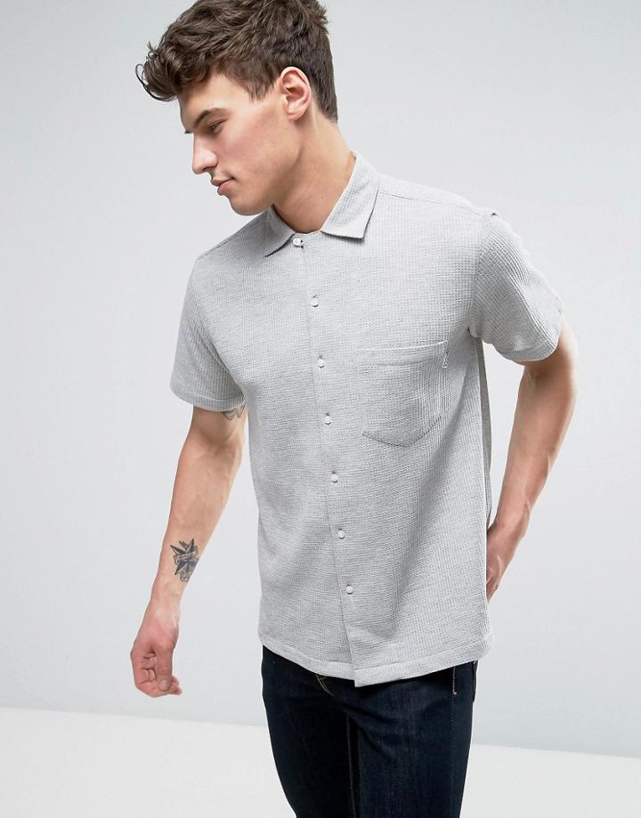 Nicce London Waffle Shirt In Gray Reg Fit - Gray