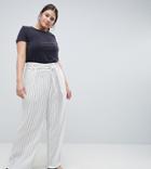 Asos White Curve Pinstriped Wide Leg Pants - Multi