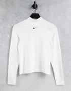 Nike Essential Long Sleeve T-shirt With Mock Neck In White