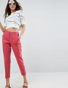 Asos Linen Cigarette Pants - Pink