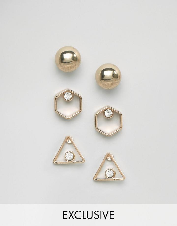 Monki Exclusive Earring Set - Gold