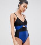Y.a.s Tall Cut Out Color Block Swimsuit - Multi