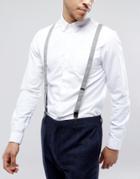 Asos Wedding Suspenders In Prince Of Wales Check - Black