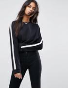 Asos Crop Top With Contrast Panel Detailing - Black