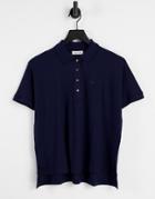 Lacoste Oversized Polo Shirt In Dark Navy