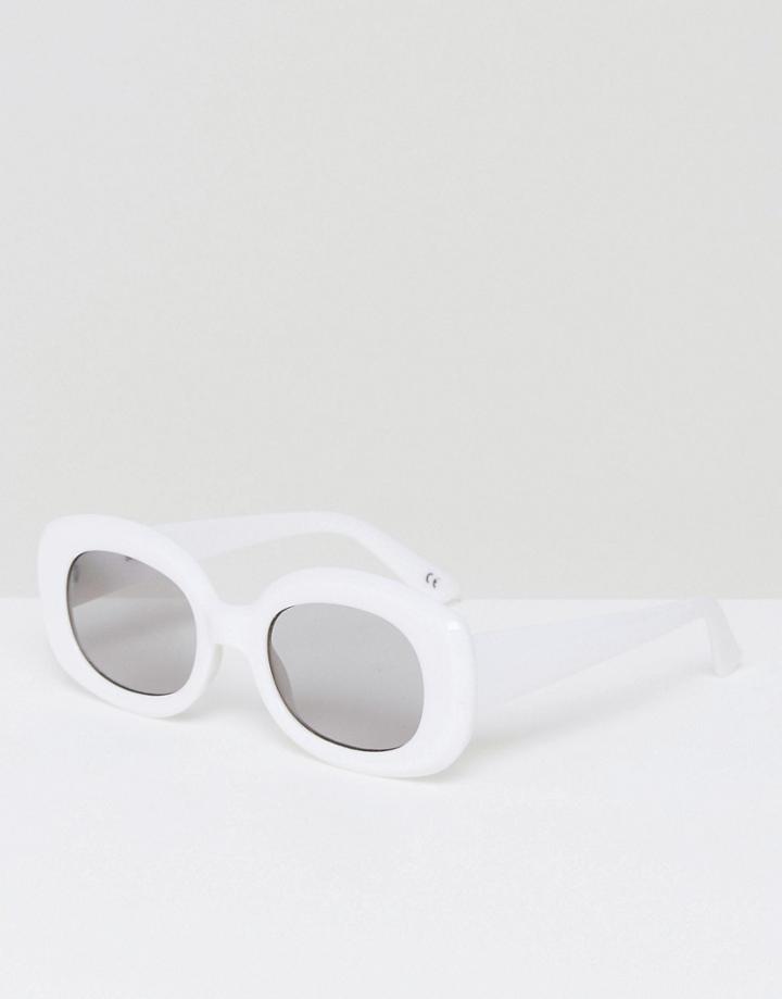 Asos Square 90s Sunglasses - White