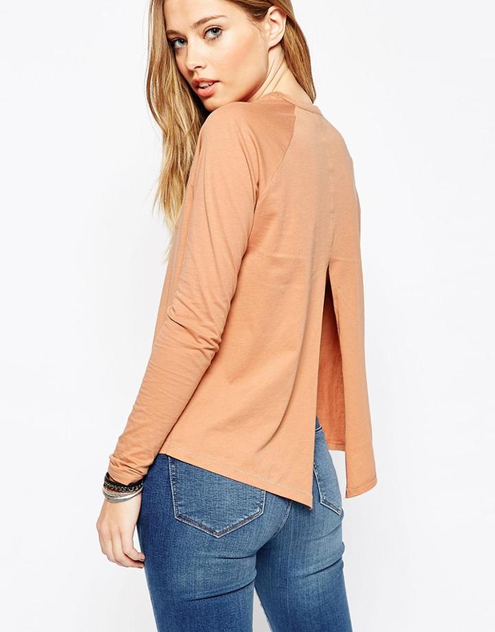 Asos Swing Top With Slash Back - Dark Nude