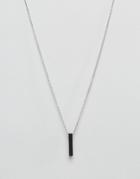 Icon Brand Bar Pendant Necklace In Matte Black - Black
