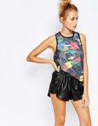 Puma Boxy Mesh Tank Top In All Over Festival Polka Dot - Multi