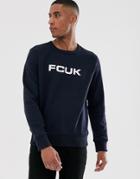 French Connection Fcuk Logo Crew Neck Sweat-navy
