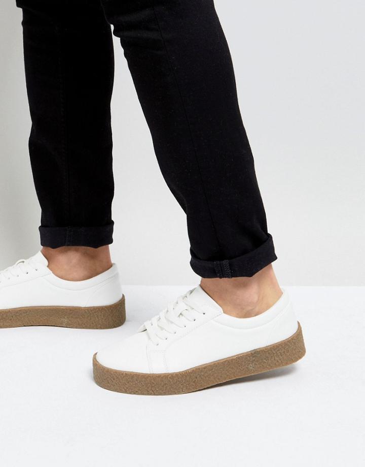 Asos Sneakers In White With Gum Sole - White