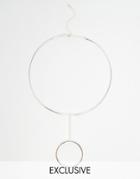 Monki Abstract Circle Necklace - Silver