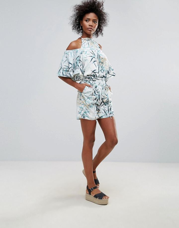 Neon Rose Akita Fern Tie Shorts - Multi