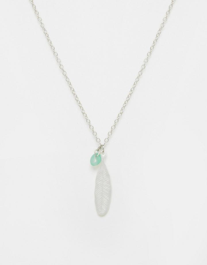 Design B Feather Necklace - Silver