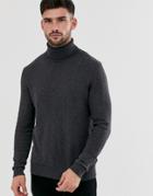 Jack & Jones Essentials Knitted Roll Neck Sweater-gray