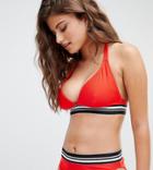 Wolf & Whistle Fuller Bust Exclusive Triangle Elastic Bikini Top Dd - G Cup-red