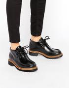Monki Chunky Flat 90s School Shoe - Black