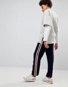 Asos Tailored Jogger With Side Stripe Panel-navy