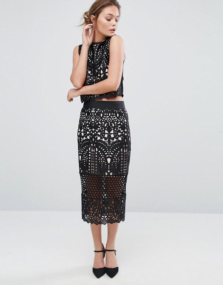 Ted Baker Lace Pencil Skirt - Black