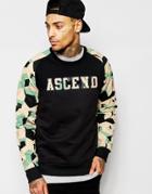 Ascend Camo Word Sweater - Black