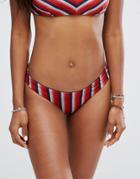Rvca Reversible Stripe High Leg Bikini Bottom - Multi