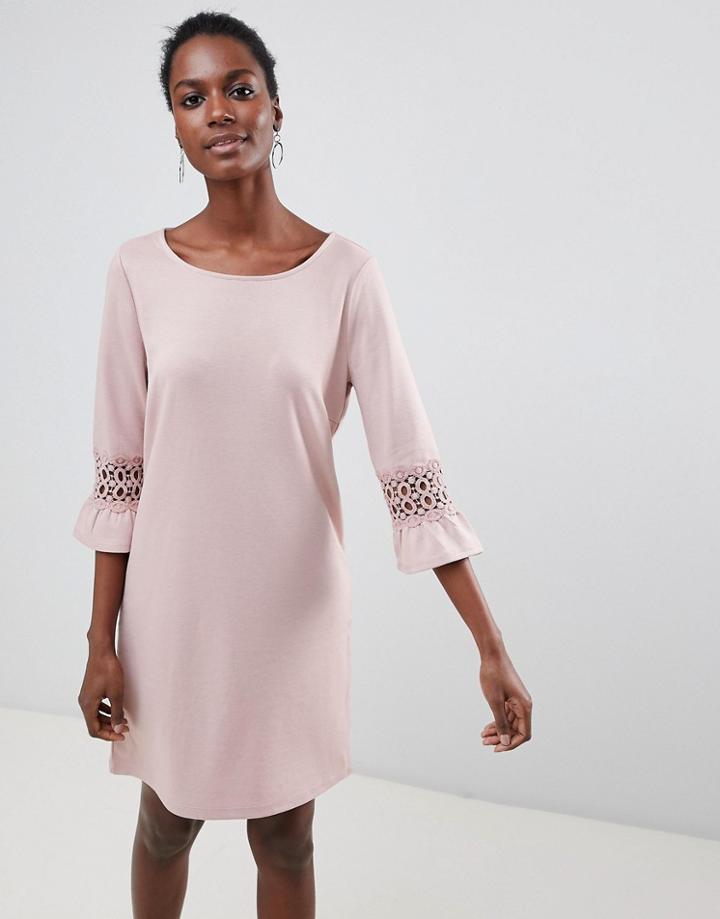 Vila Lace Sleeve Insert Shift - Black