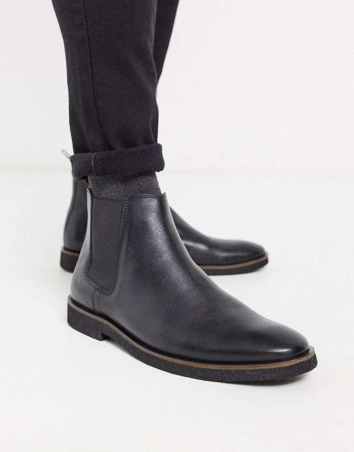 Walk London Hornchurch Chelsea Boots In Black Leather