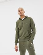 Religion 1/4 Zip Hoodie With Side Taping - Green