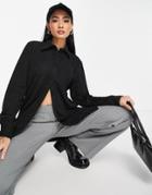Y.a.s Glitter Strip Shirt In Black - Part Of A Set