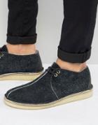 Clarks Original Wooly Desert Shoes - Black