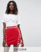 Missguided Nipple Printed T-shirt - White