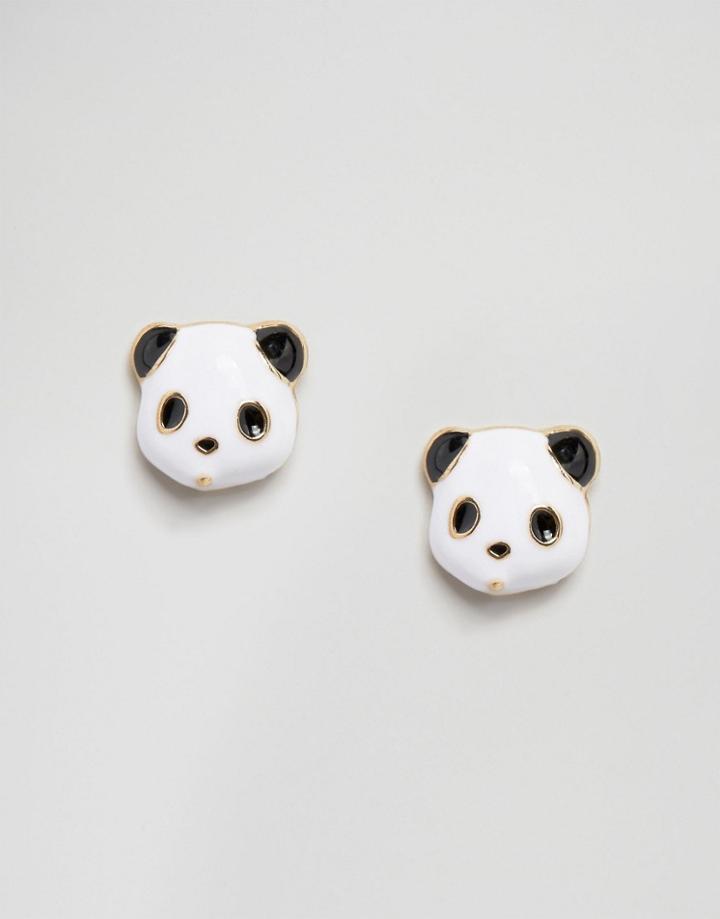 Asos Panda Stud Earrings - Multi