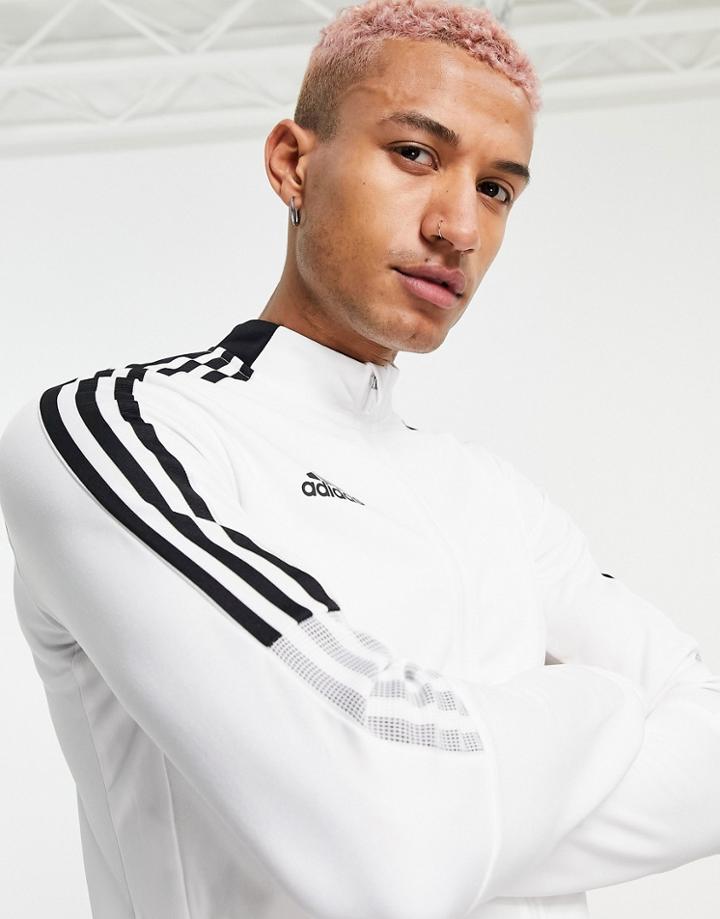 Adidas Training Tiro 3 Stripe Track Jacket In White