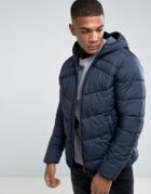 Jack & Jones Quilted Jacket With Hood - Navy