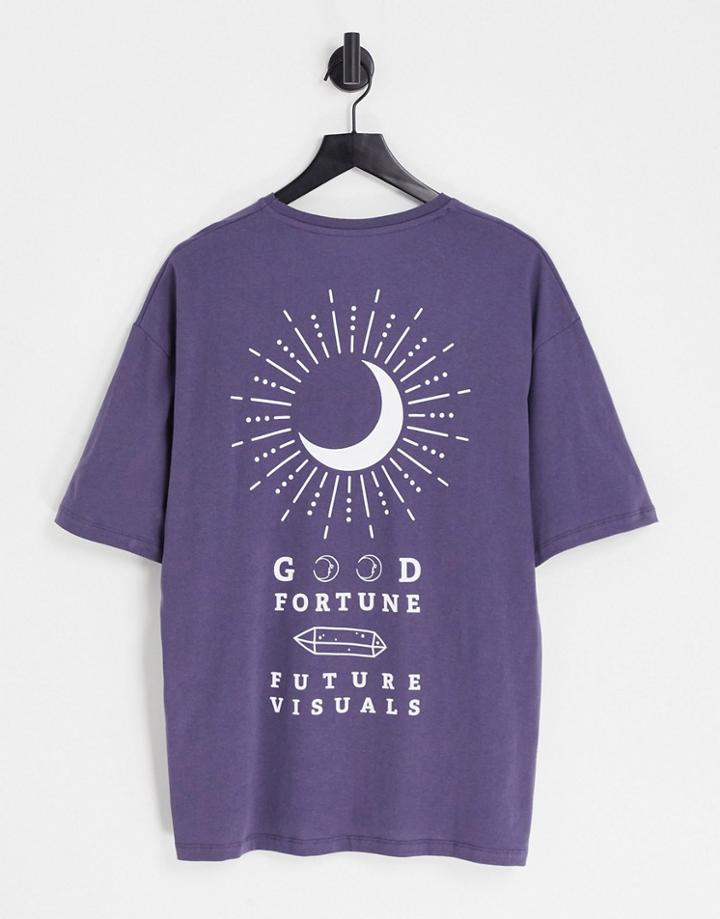 Jack & Jones Originals Oversized T-shirt With Good Fortune Back Print In Gray