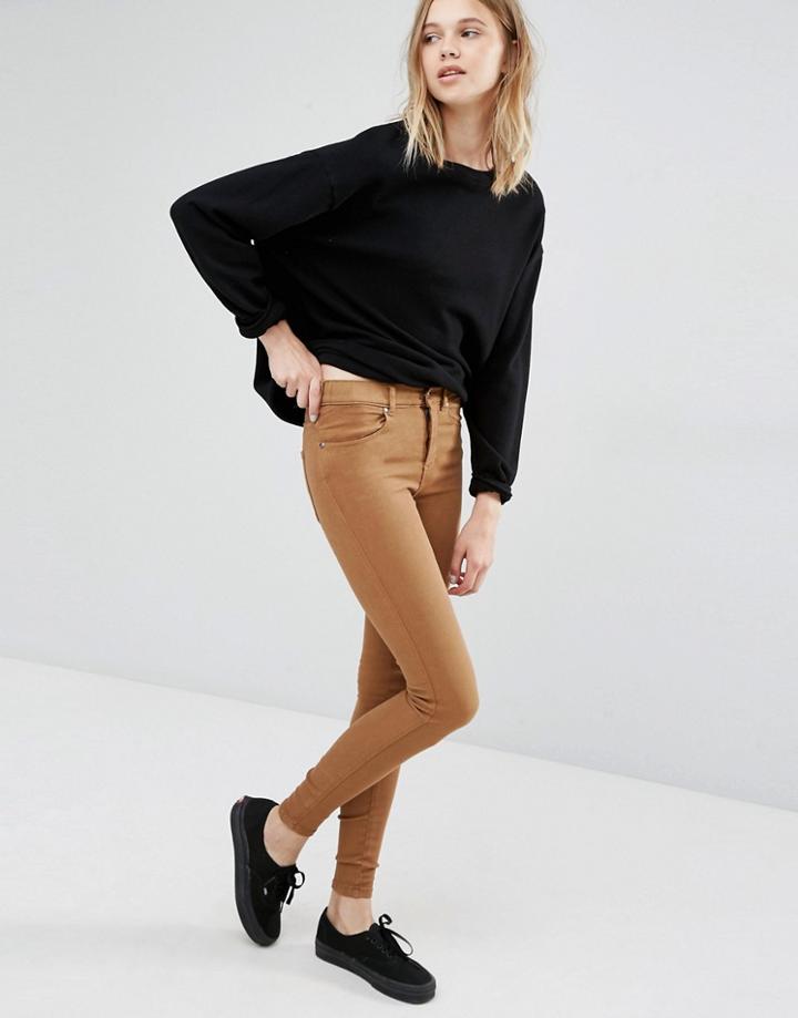 Dr Denim Lexy High Waist Skinny Pants - Brown